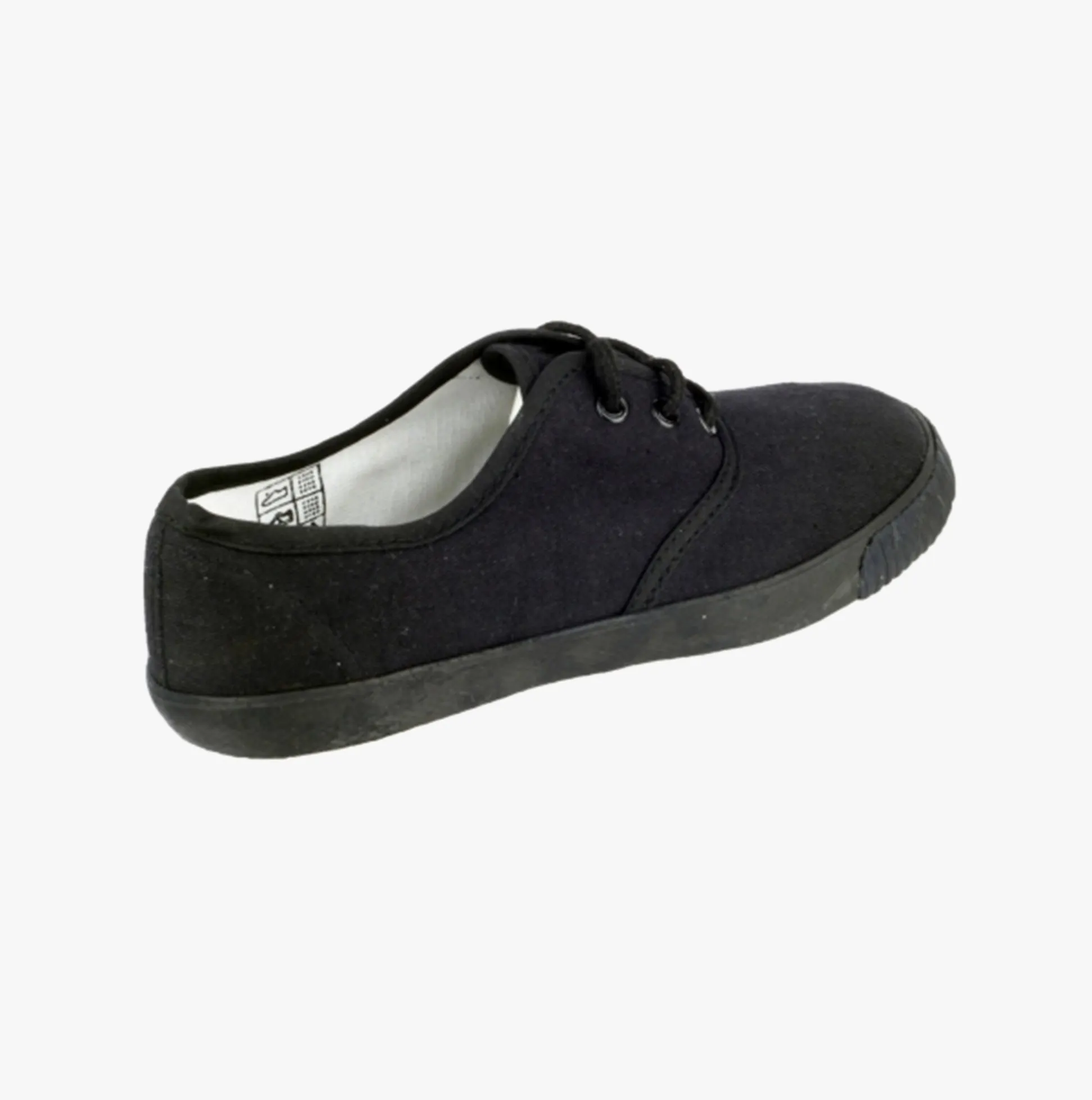 6061 Unisex Canvas Lace Plimsolls Black