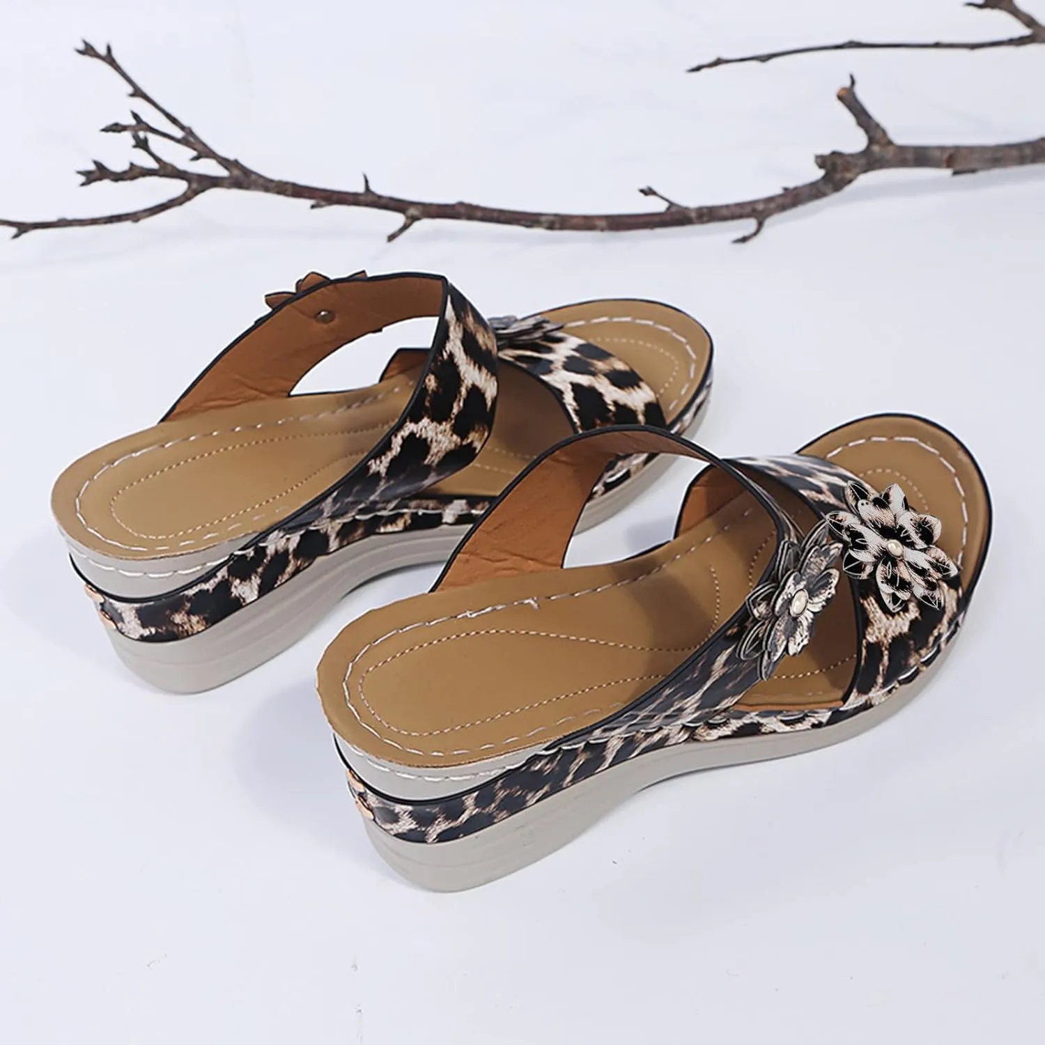 Aniywn Wedge Sandals for Women Open Toe Comfy Platform Wedge Sandals Ladies Outdoor Casual Summer Slip On Walking Shoes