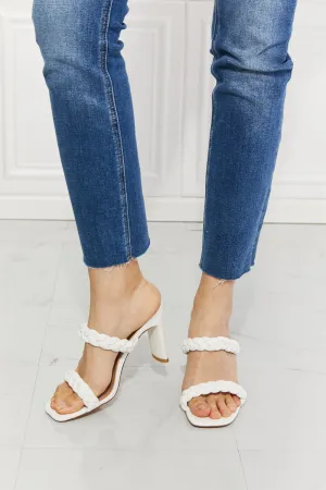 *APP EXCLUSIVE* Double Braided Block Heel Sandal in White