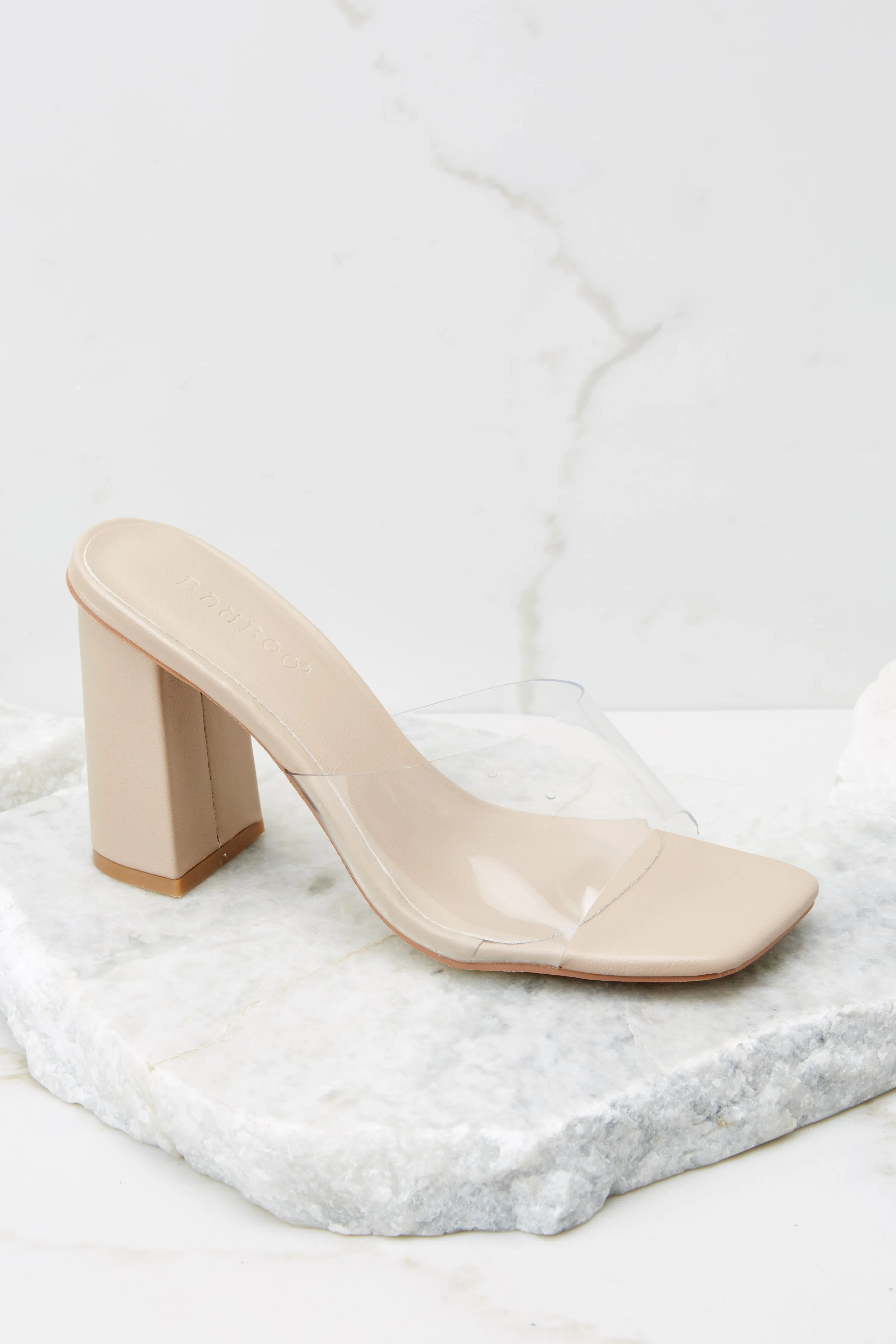 Be Seeing You Clear And Nude High Heel Sandals