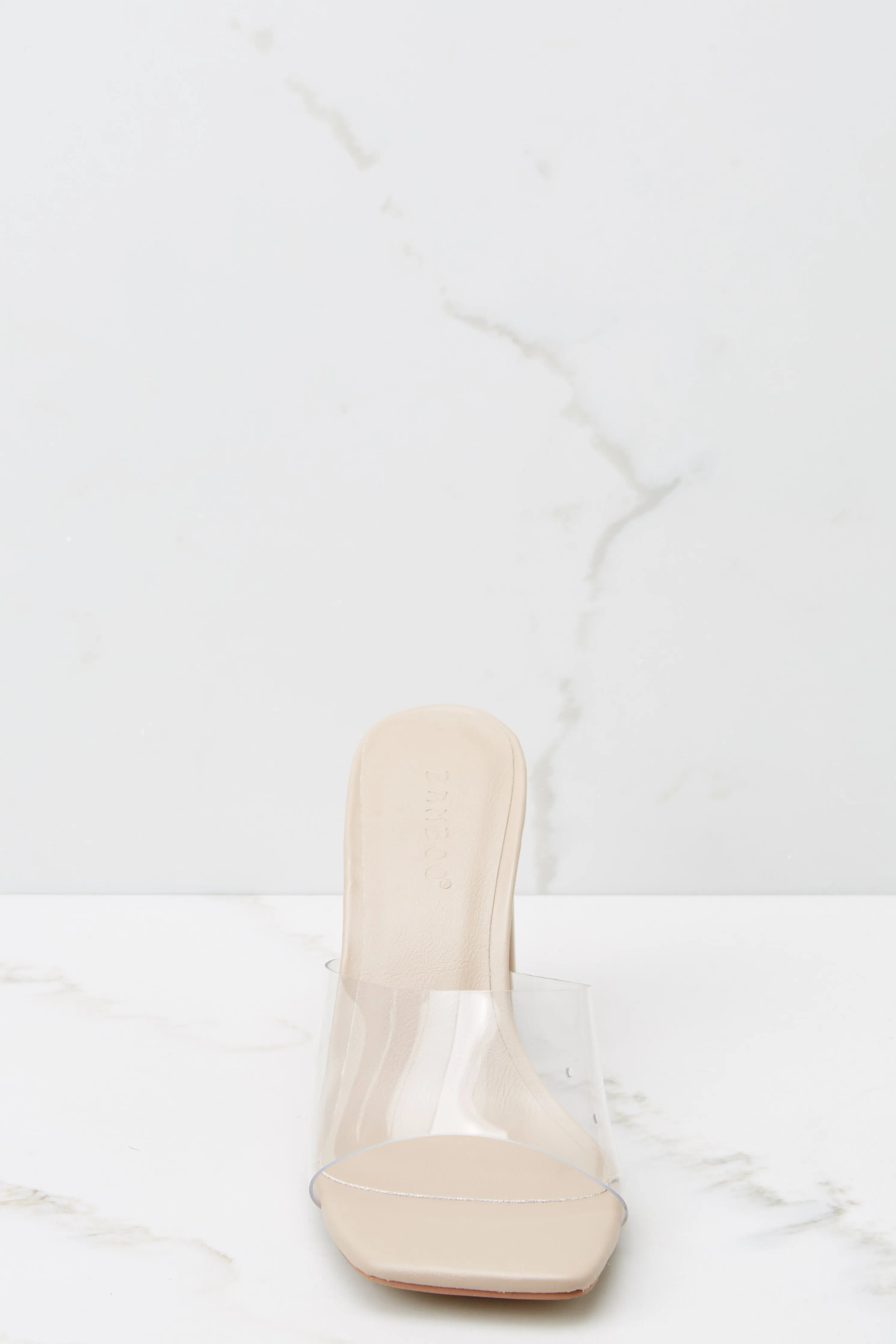 Be Seeing You Clear And Nude High Heel Sandals