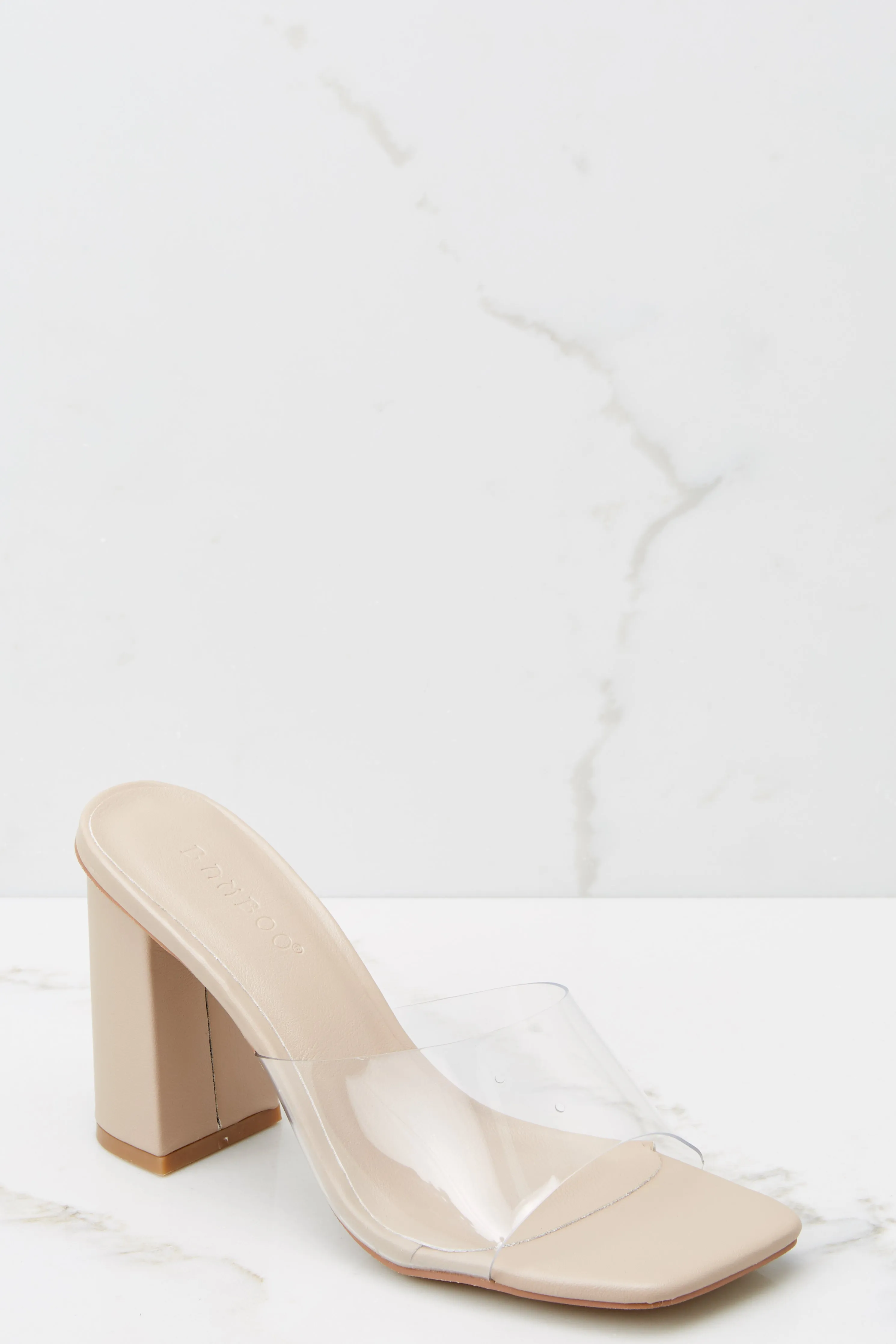 Be Seeing You Clear And Nude High Heel Sandals