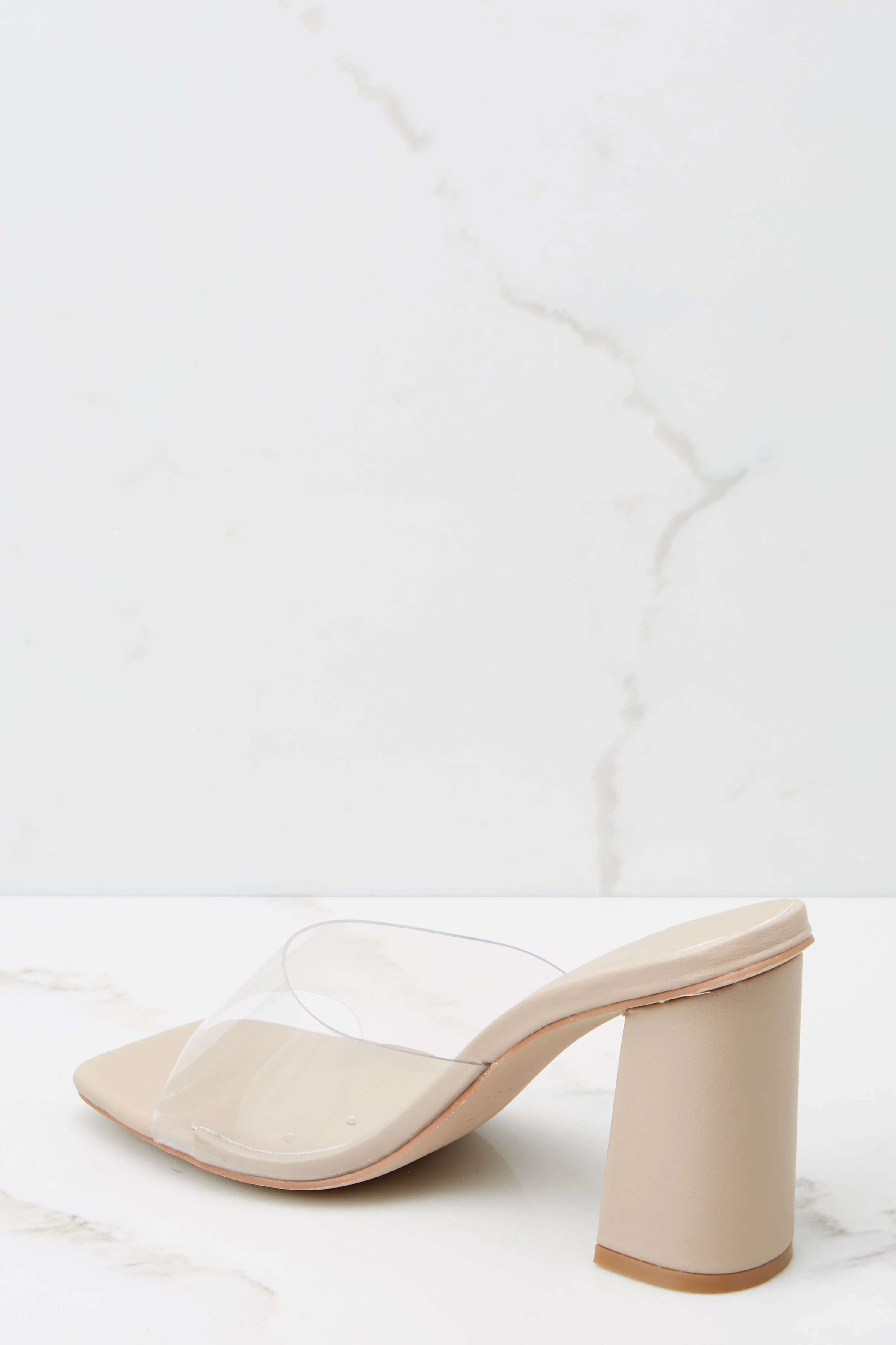 Be Seeing You Clear And Nude High Heel Sandals