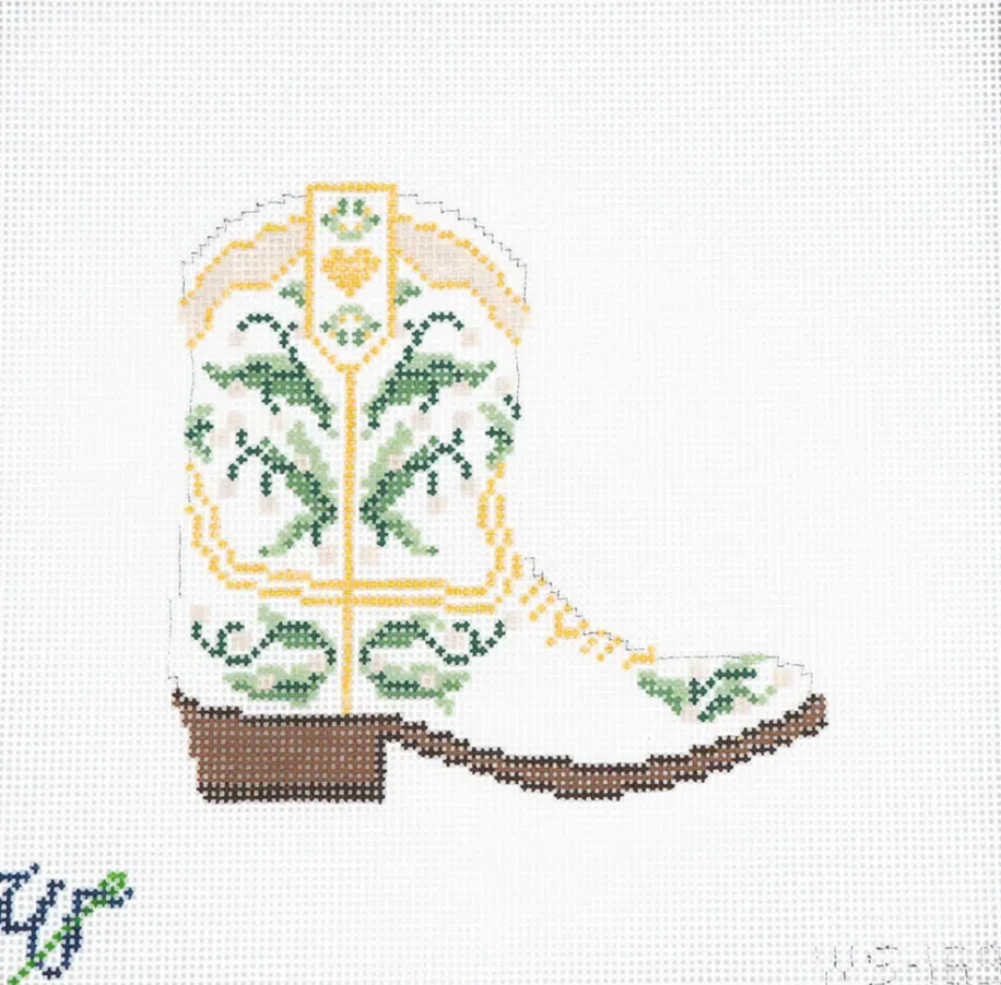 Bridal Cowboy Boot Canvas