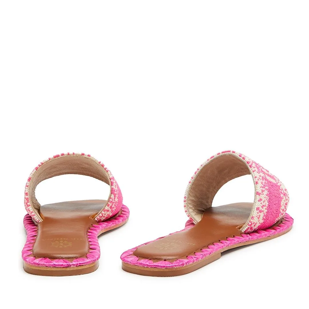 DE SIENA IBIZA BEADED FUSCHIA FLATS