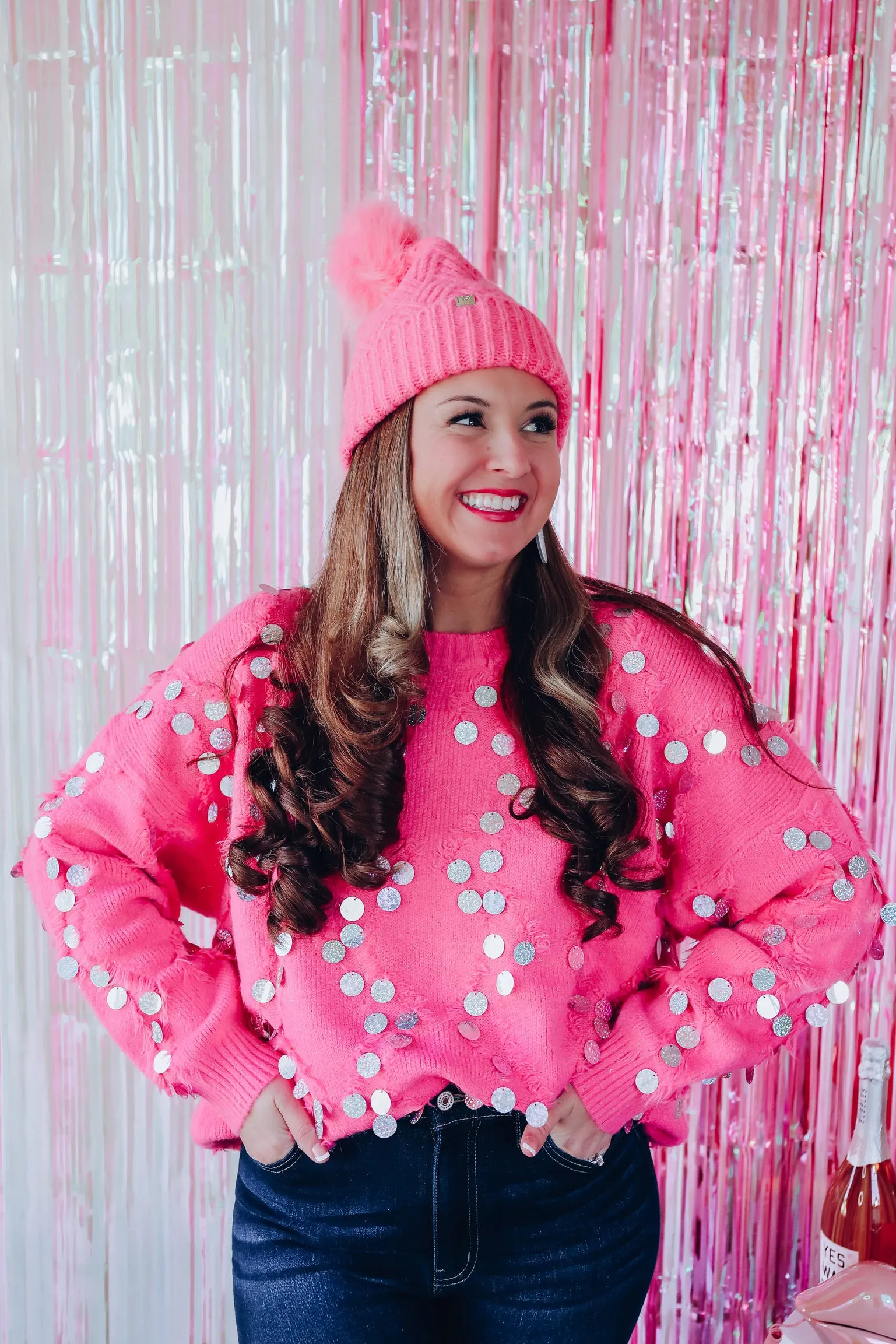 Define Your Look Sequin Sweater - Pink