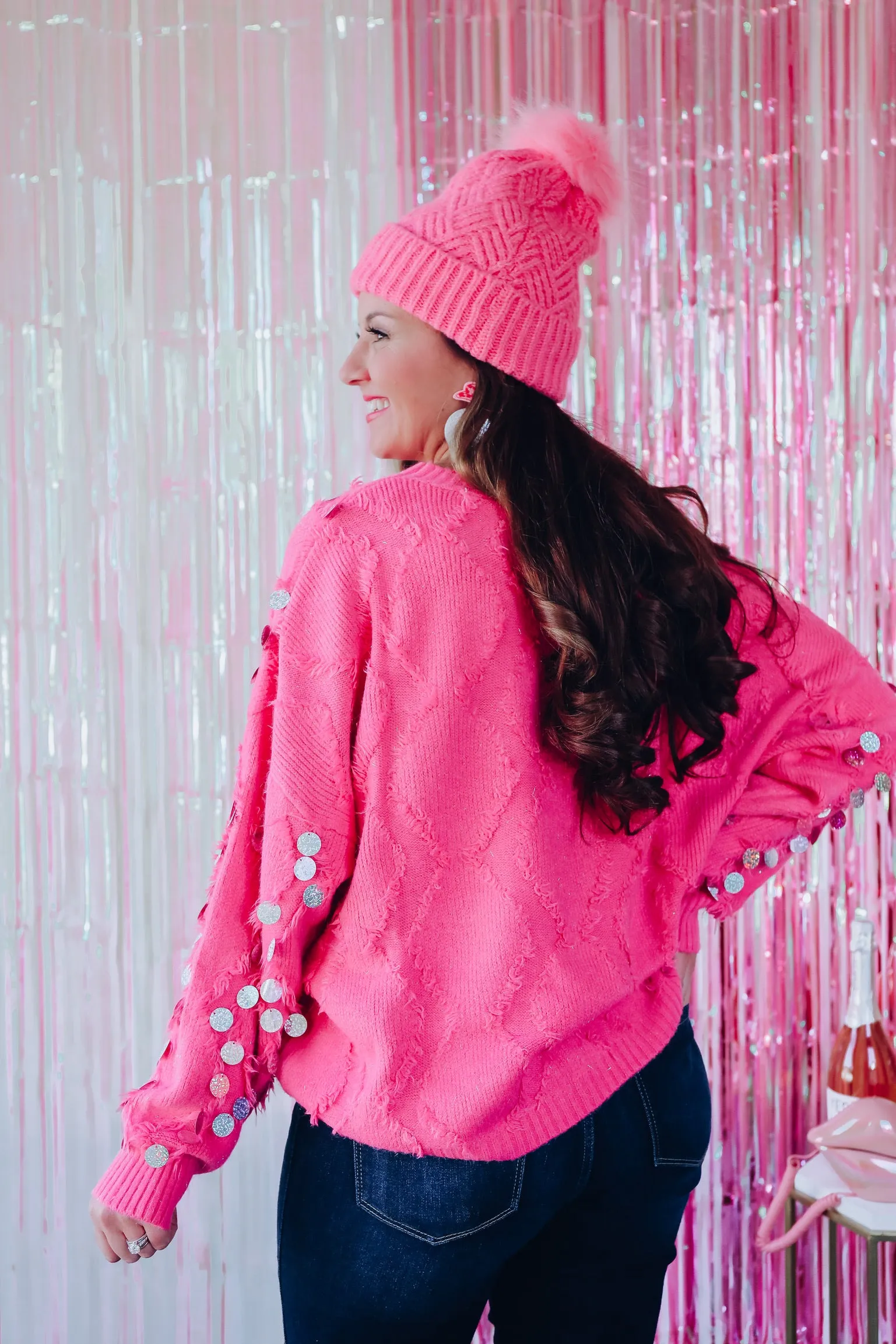 Define Your Look Sequin Sweater - Pink