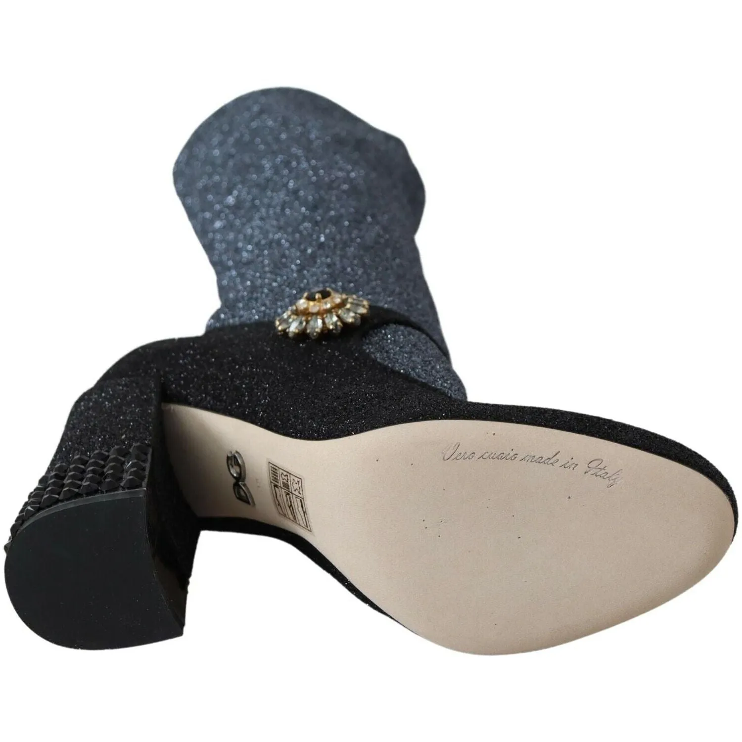 Dolce & Gabbana Glamorous Crystal-Embellished Booties