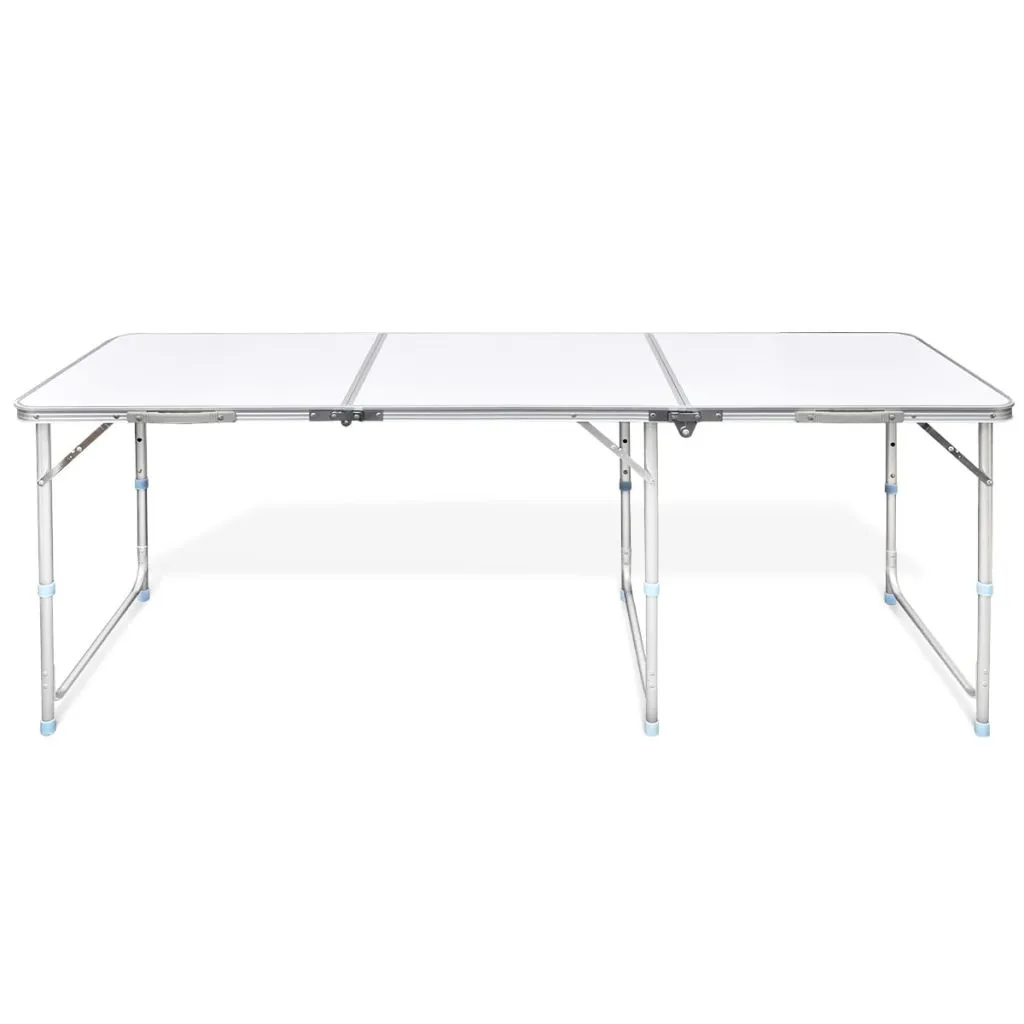 Foldable Camping Table Height Adjustable Aluminium 180 x 60 cm