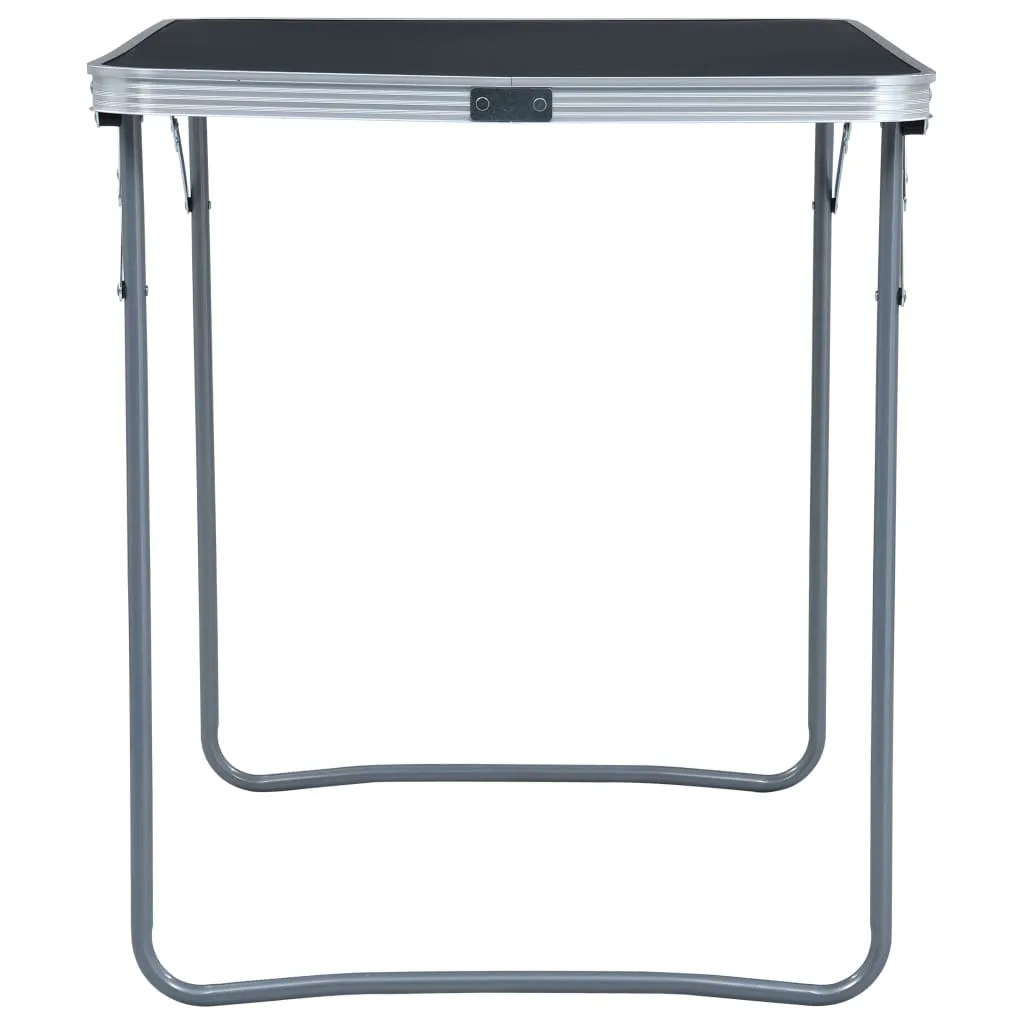 Foldable Camping Table with Metal Frame 80x60 cm Grey