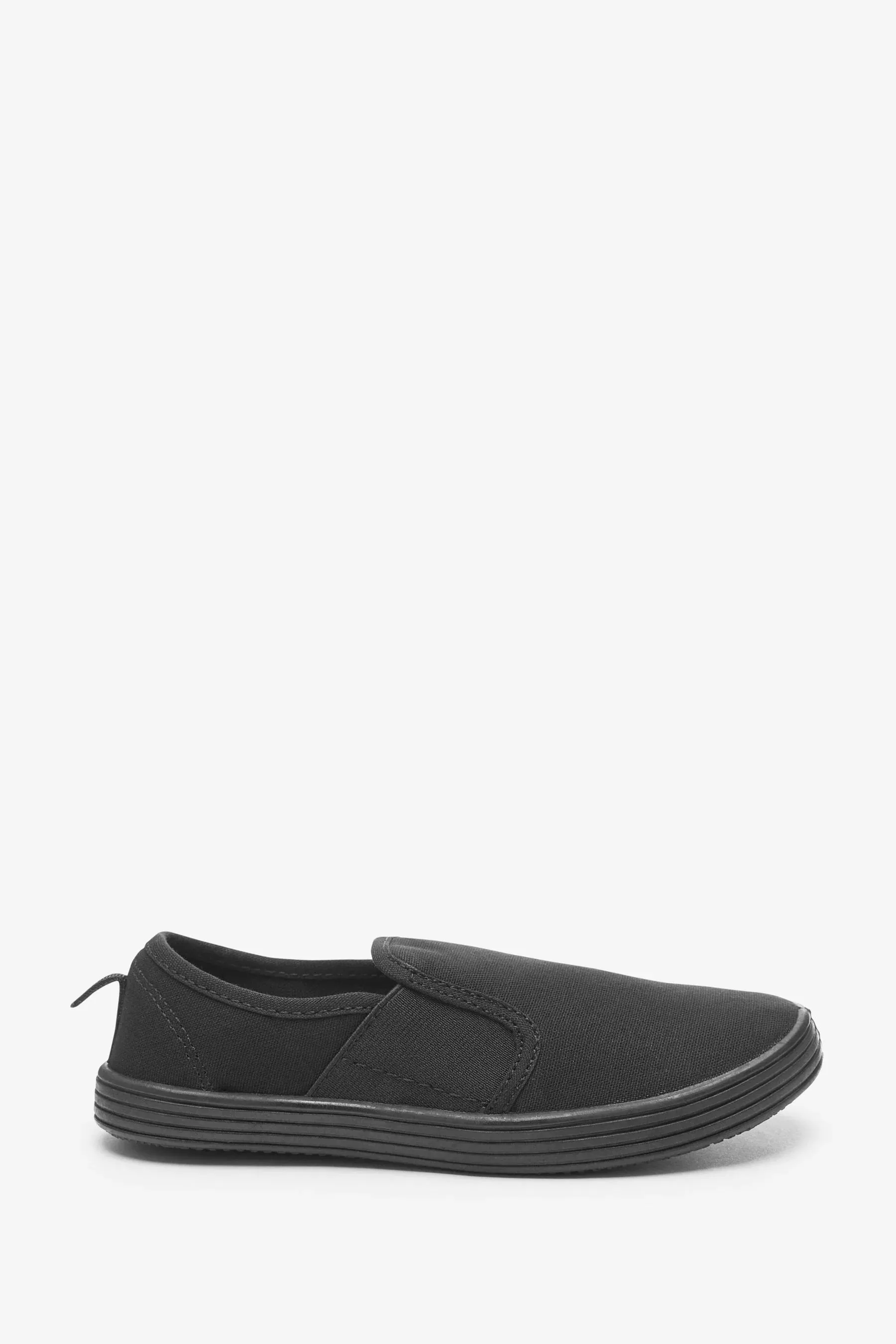 Next Black Older Boys Slip-On Plimsolls