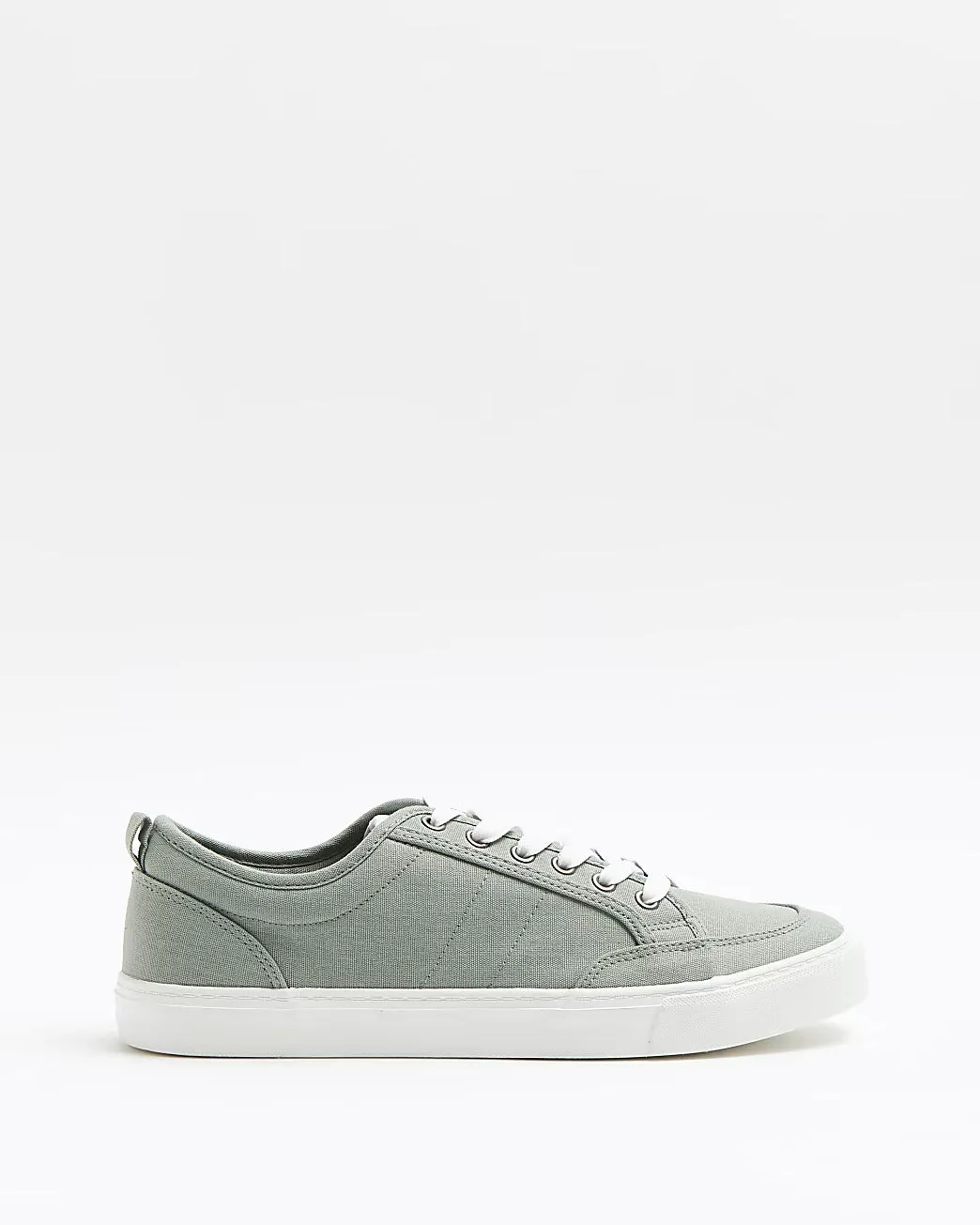 River Island Green Light Sutton Lace Up Mens Plimsolls