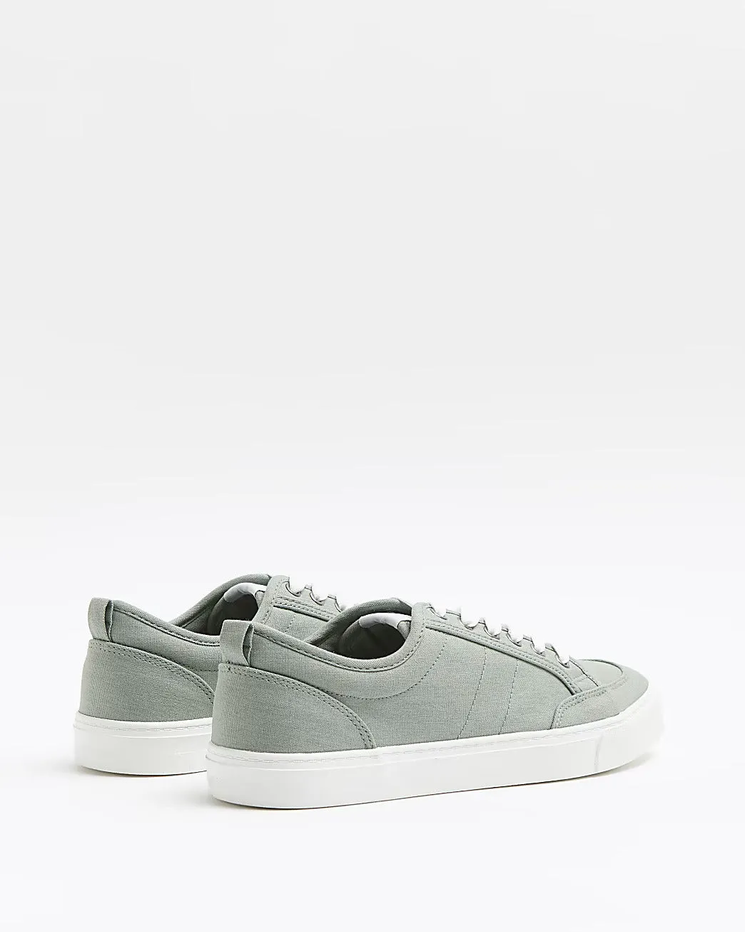 River Island Green Light Sutton Lace Up Mens Plimsolls