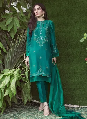 Shahrina Emerald Kurta With Silk Dupatta
